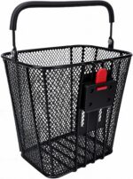 Cesta de Bicicleta Keenso com Liberação Rápida e Alça, ferro preto, compacta para scooter e bicicleta - Imagem 5