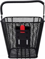 Cesta de Bicicleta Keenso com Liberação Rápida e Alça, ferro preto, compacta para scooter e bicicleta - Imagem 9
