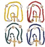 Artcruz Rosário em 4 Terços Coloridos com Mistérios: praticidade, beleza e fé em uma caixa personalizada em MDF amadeirado. - Imagem 3