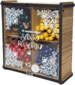 Artcruz Rosário em 4 Terços Coloridos com Mistérios: praticidade, beleza e fé em uma caixa personalizada em MDF amadeirado. - Imagem 4