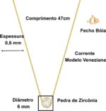 Colar ponto de luz com zircônia banhado a ouro 18k, antialérgico, com caixa de presente e acabamento delicado. - Imagem 3