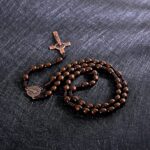 Rosário católico de madeira KOMI feito à mão, ideal para oração e presente de fé cristã - Imagem 4