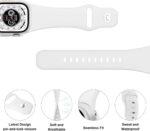 Pulseira de silicone macia compatível com Apple Watch, confortável, resistente ao suor e ideal para uso diário e esportivo. - Imagem 3