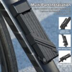 Trava dobrável de bicicleta antirroubo em aço, resistente e segura para bicicleta, moto e e-bike preta - Imagem 8