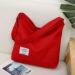 Covelin bolsa feminina retrô grande de lona: estilo casual, leve e espaçosa para uso diário. - Imagem 3