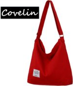 Covelin bolsa feminina retrô grande de lona: estilo casual, leve e espaçosa para uso diário. - Imagem 5
