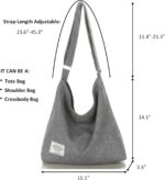 Covelin bolsa feminina retrô grande de lona: estilo casual, leve e espaçosa para uso diário. - Imagem 6