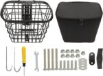 Cesta Dobrável para Bicicletas Elétricas: metal resistente, bolsa impermeável e encaixe universal para transporte prático. - Imagem 4