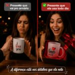 Caneca de Vidro Fosco 320ml com Frase Romântica: presente de casal durável, elegante e ideal para o dia a dia. - Imagem 3