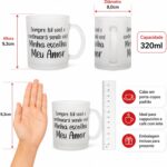 Caneca de Vidro Fosco 320ml com Frase Romântica: presente de casal durável, elegante e ideal para o dia a dia. - Imagem 5