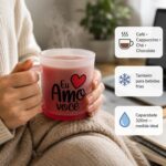 Caneca de Vidro Fosco 320ml com Frase Romântica: presente de casal durável, elegante e ideal para o dia a dia. - Imagem 6