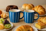 2 Canecas de Cerâmica Listras 330ml Premium Decorada Azul: elegância e praticidade para café, chá e presentes. - Imagem 9