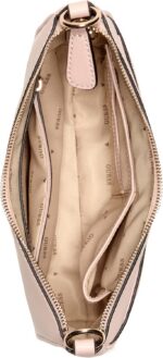 GUESS Bolsa de ombro Sarai blush em PVC saffiano com bolso externo, prática e elegante para o dia a dia - Imagem 3