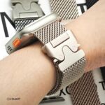 Pulseira Milanese para Apple Watch: aço inox, fecho seguro e ajuste elegante para Ultra e Series 3 a 10. - Imagem 5