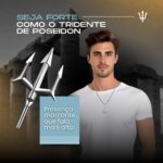 Colar Tritão em aço inoxidável: estilo imponente, 62cm, com pingente tridente de Poseidon. - Imagem 2