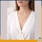 Terço Nossa Senhora Aparecida em Aço Inox 316L com Pérolas Brancas, 41cm, medalha e crucifixo dupla face, com garrafinha. - Imagem 5