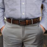 KEMISANT Cinto masculino trançado 3,5 cm: conforto, ajuste fácil e estilo casual para jeans e golf. - Imagem 4