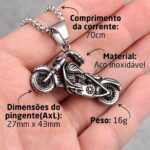 Colar Masculino Chopper Fantasma em Aço Inox: estilo biker, resistência e atitude para motociclistas. - Imagem 3