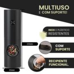 Kit Gourmet com 2 Moedores Elétricos de Sal e Pimenta com LED, praticidade e elegância para sua cozinha e jantares sofisticados. - Imagem 3