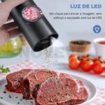 Kit Gourmet com 2 Moedores Elétricos de Sal e Pimenta com LED, praticidade e elegância para sua cozinha e jantares sofisticados. - Imagem 7