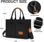Bolsa de lona feminina com bolsos: leve, prática e versátil para trabalho, ombro ou transversal. - Imagem 3