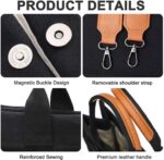 Bolsa de lona feminina com bolsos: leve, prática e versátil para trabalho, ombro ou transversal. - Imagem 5