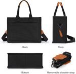 Bolsa de lona feminina com bolsos: leve, prática e versátil para trabalho, ombro ou transversal. - Imagem 6