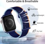 Pulseira de Nylon Lenrao para Apple Watch: confortável, esportiva e ajustável, ideal para uso diário e treino. - Imagem 4