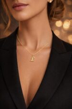 Colar Feminino com Letra Inicial banhado a Ouro 18K, elegante e personalizado, ideal para presentear com sofisticação. - Imagem 3
