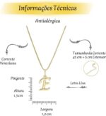 Colar Feminino com Letra Inicial banhado a Ouro 18K, elegante e personalizado, ideal para presentear com sofisticação. - Imagem 4