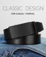 Cinto masculino MILORDE em couro catraca 35mm: ajuste confortável, fácil de usar e ideal para calças casuais e golfe - Imagem 5