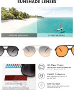 Pacote com 3 óculos de sol aviador retrô: estilo vintage, conforto leve e visual clássico para homens e mulheres - Imagem 5