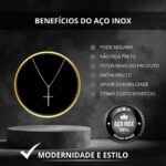 Colar masculino com cruz em aço inox, estilo durável e elegante para comprar com segurança sem perder personalidade - Imagem 9