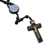 Terço Rosário Completo 4 Terços Jesus Misericordioso em madeira de Imbuia, com proteção espiritual e oração diária. - Imagem 3
