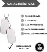 Corrente Masculina de Aço Inox com Pingente Militar: estilo resistente e visual marcante para compor seu look. - Imagem 3