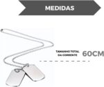 Corrente Masculina de Aço Inox com Pingente Militar: estilo resistente e visual marcante para compor seu look. - Imagem 6