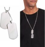 Corrente Masculina de Aço Inox com Pingente Militar: estilo resistente e visual marcante para compor seu look. - Imagem 8