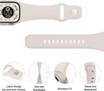 Pulseira de silicone macio compatível com Apple Watch, confortável, resistente à água e ideal para uso esportivo diário. - Imagem 3