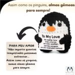Kit Pinguim de Crochê e Colar de Coração: presente romântico premium para namorada e esposa, pronto para surpreender - Imagem 4