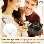 Kit Pinguim de Crochê e Colar de Coração: presente romântico premium para namorada e esposa, pronto para surpreender - Imagem 5