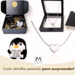 Kit Pinguim de Crochê e Colar de Coração: presente romântico premium para namorada e esposa, pronto para surpreender - Imagem 9