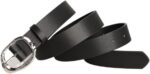 Cinto feminino de couro preto ajustável: estilo vintage e elegante para jeans, vestidos e calças - Imagem 3