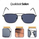 Óculos de sol aviador masculino polarizado com proteção UV 400 e acessórios, estilo e conforto para comprar agora - Imagem 8