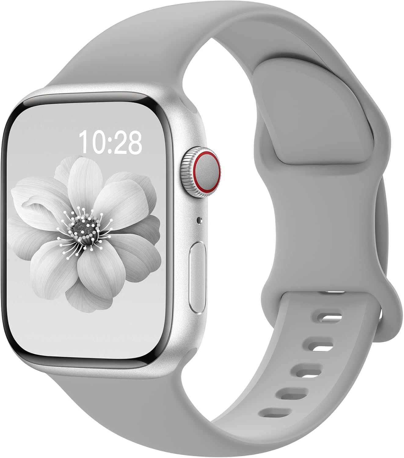 Pulseira esportiva de silicone para Apple Watch: confortável, ajustável e Pulseira esportiva de silicone para Apple Watch: confortável, ajustável e compatível com vários tamanhos.