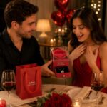 Kit Presente Dia dos Namorados com rosa, colar, touca de cetim e sacola premium pronta para presentear com charme e romantismo. - Imagem 4