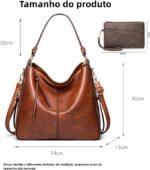 Bolsa feminina Boston de ombro em PU: estilo casual fashion, tamanho médio e organização prática para o dia a dia. - Imagem 6