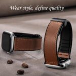 Pulseira Charlam magnética de couro e silicone para Apple Watch Ultra e Series, confortável, elegante e com ajuste perfeito. - Imagem 4