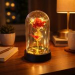 Rosa Encantada na Cúpula com LED: presente romântico e decoração exclusiva para namorada, casamento e aniversário. - Imagem 3