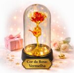 Rosa Encantada na Cúpula com LED: presente romântico e decoração exclusiva para namorada, casamento e aniversário. - Imagem 5