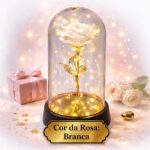 Rosa Encantada na Cúpula com LED: presente romântico e decoração exclusiva para namorada, casamento e aniversário. - Imagem 6